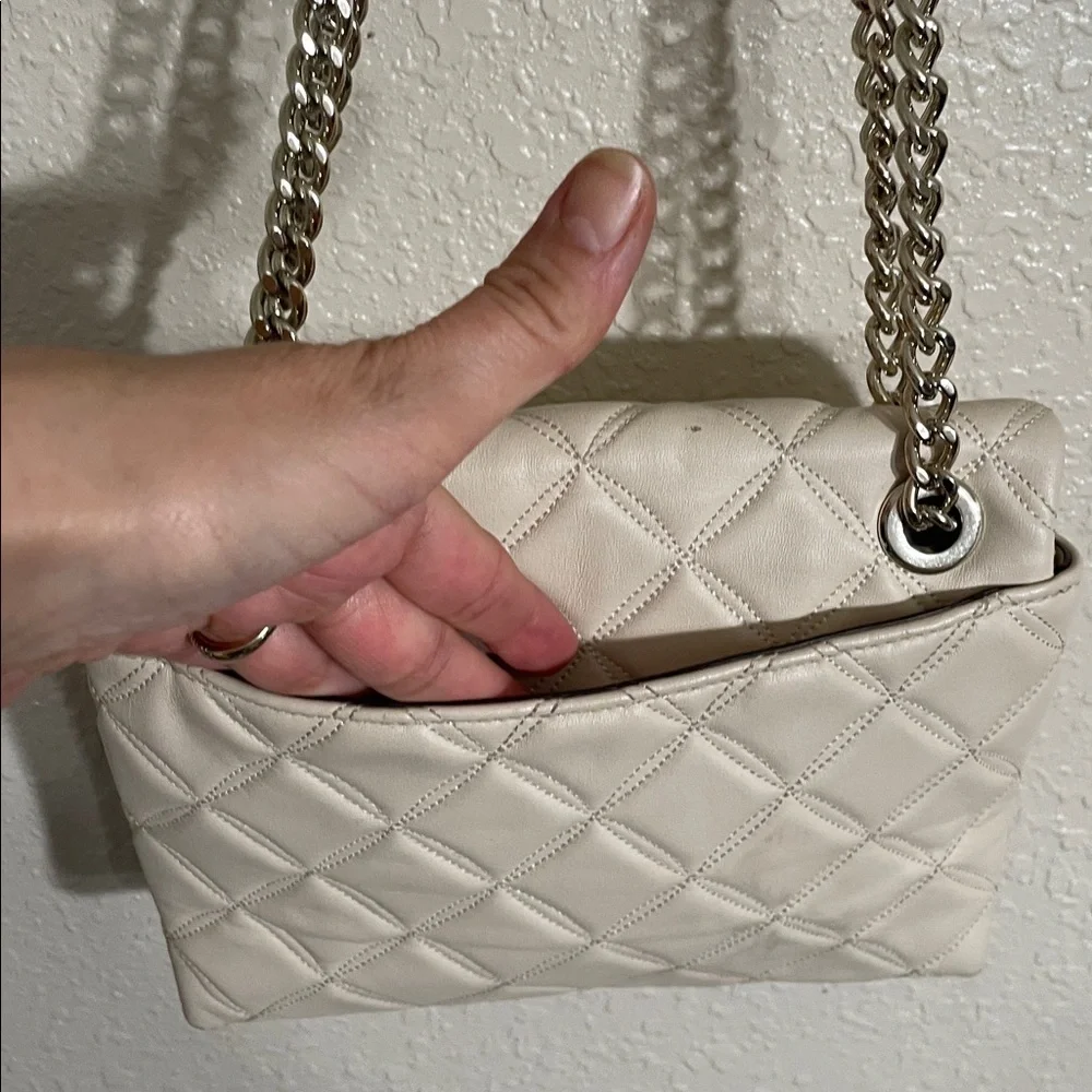 Kate Spade Natalia Cream Quilted Chain Shoulder Bag